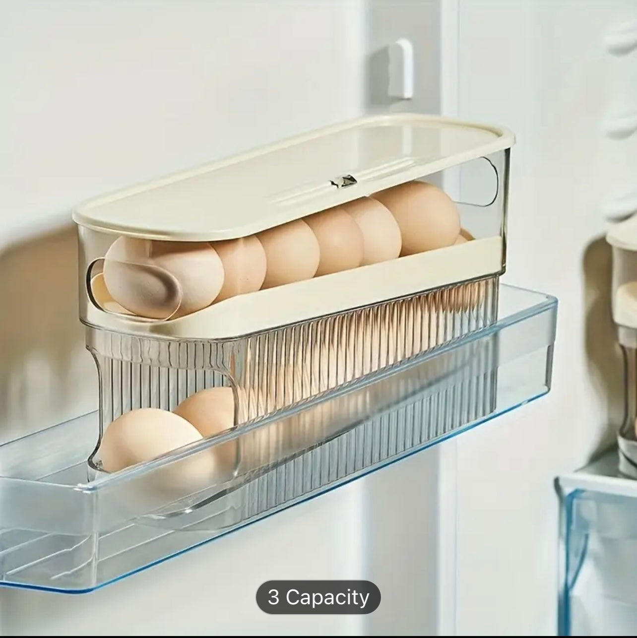 حامل البيض المتداول الأوتوماتيكي ذو السعة الكبيرة والمقاوم للصدمات - تخزين بيض الثلاجة المتين