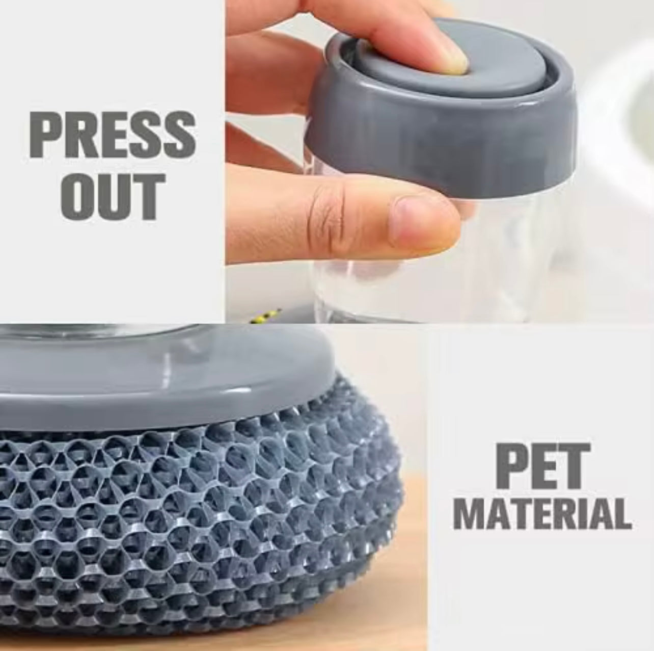 Liquid Soap Dispensing Dish Scrub Brush – Ergonomic Kitchen Cleaning Tool