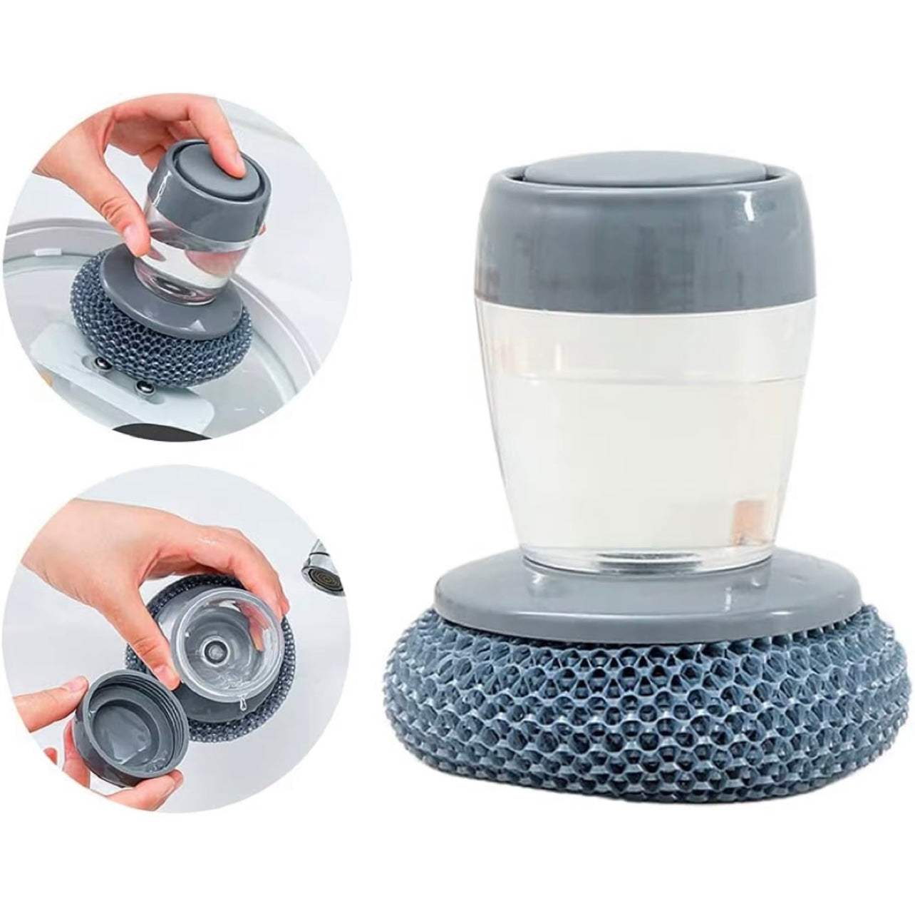 فرشاة تنظيف الأطباق لتوزيع الصابون السائل - أداة تنظيف مريحة للمطبخ