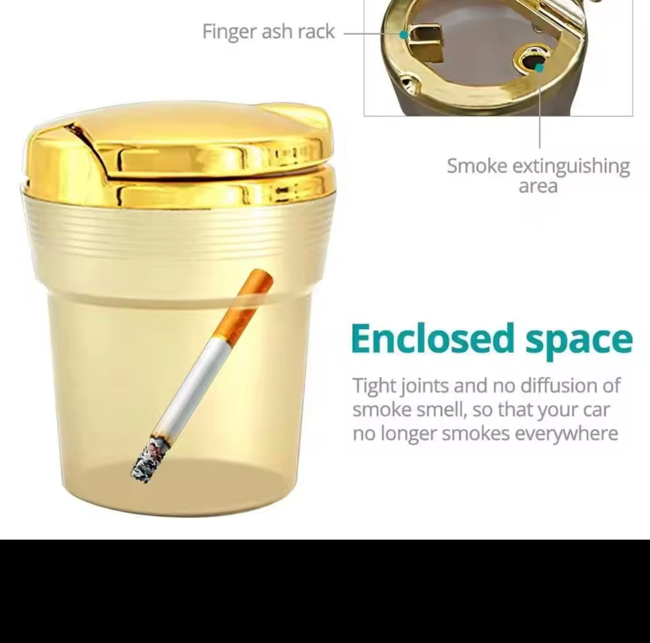 Car Ashtray Car Garbag Can With Led Light With Cover Creative Personality Covered Car Inside The Car multi-function Car Supplie