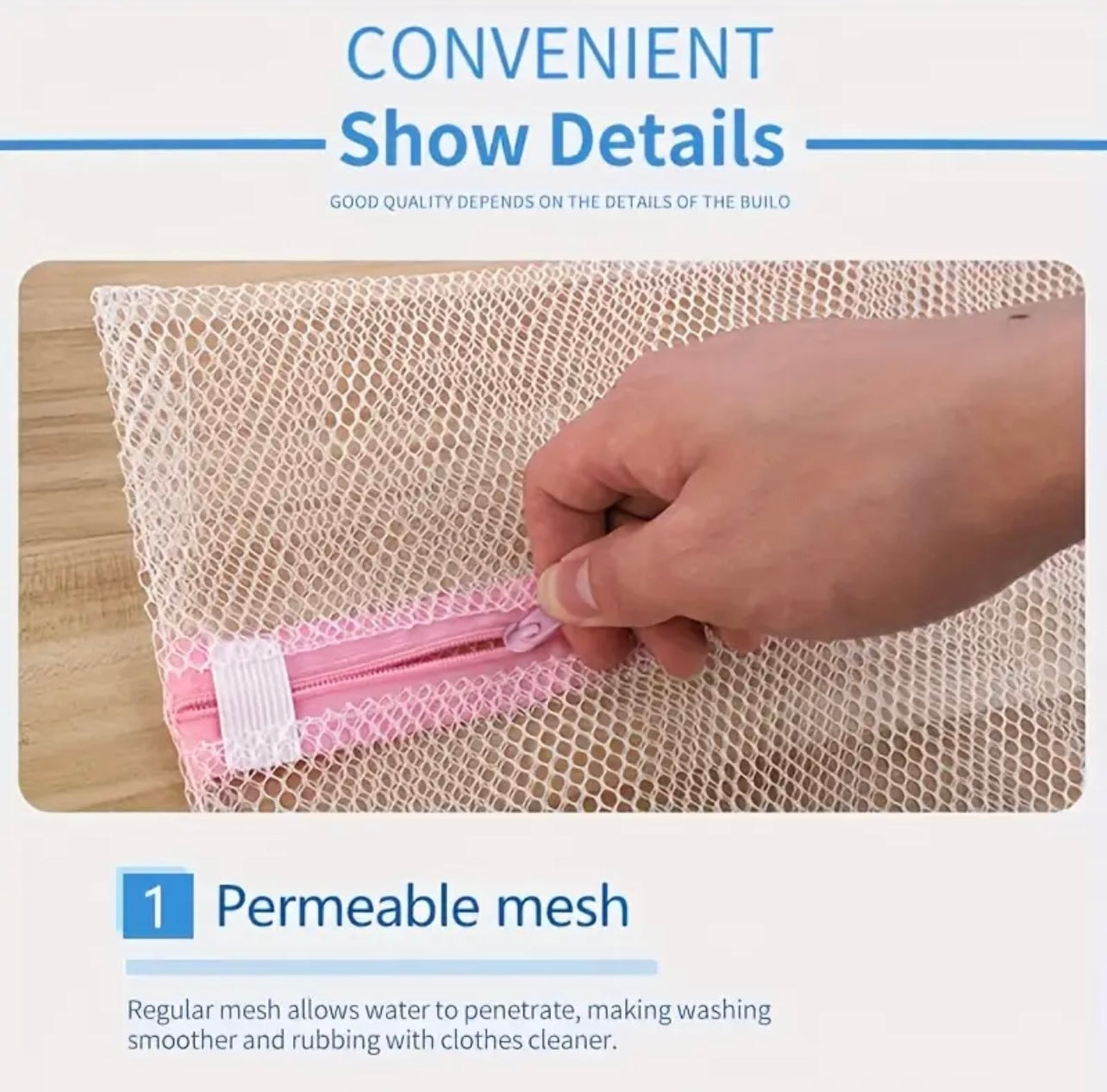 1pc Fine Mesh Laundry Bag โ Premium Zipper Protection for Clothes & Delicates