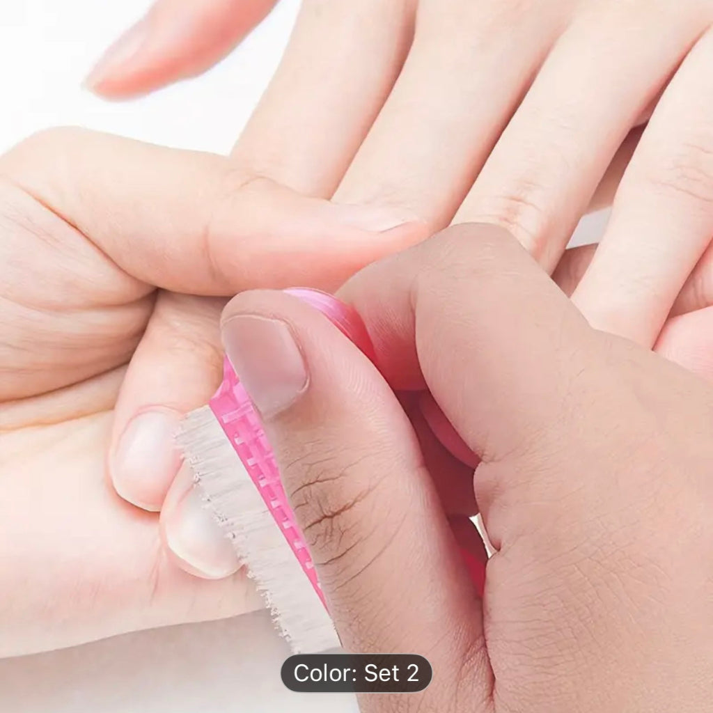 Natural Volcanic Stone White Plaster Foot Scrubber and 2 pcs Ergonomic Nail Cleaning Brushes