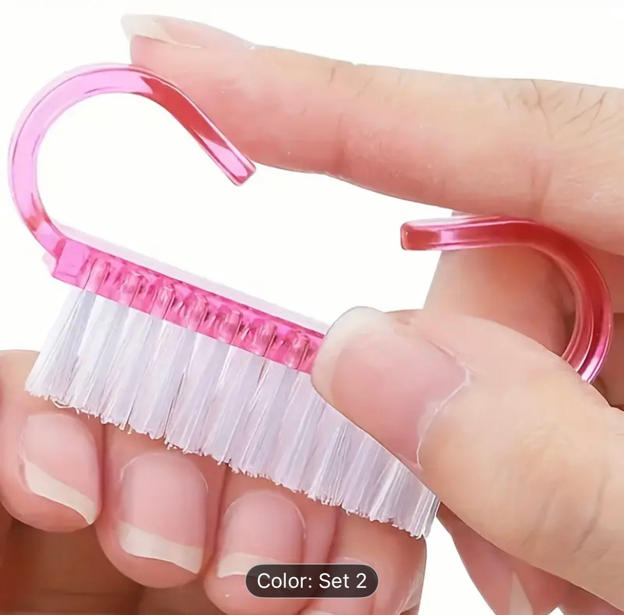 Natural Volcanic Stone White Plaster Foot Scrubber and 2-Pack Ergonomic Nail Cleaning Brushes