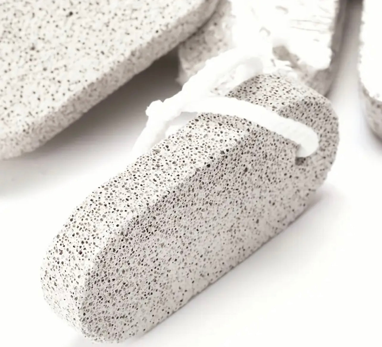 Natural Volcanic Stone White Plaster Foot Scrubber and 2-Pack Ergonomic Nail Cleaning Brushes