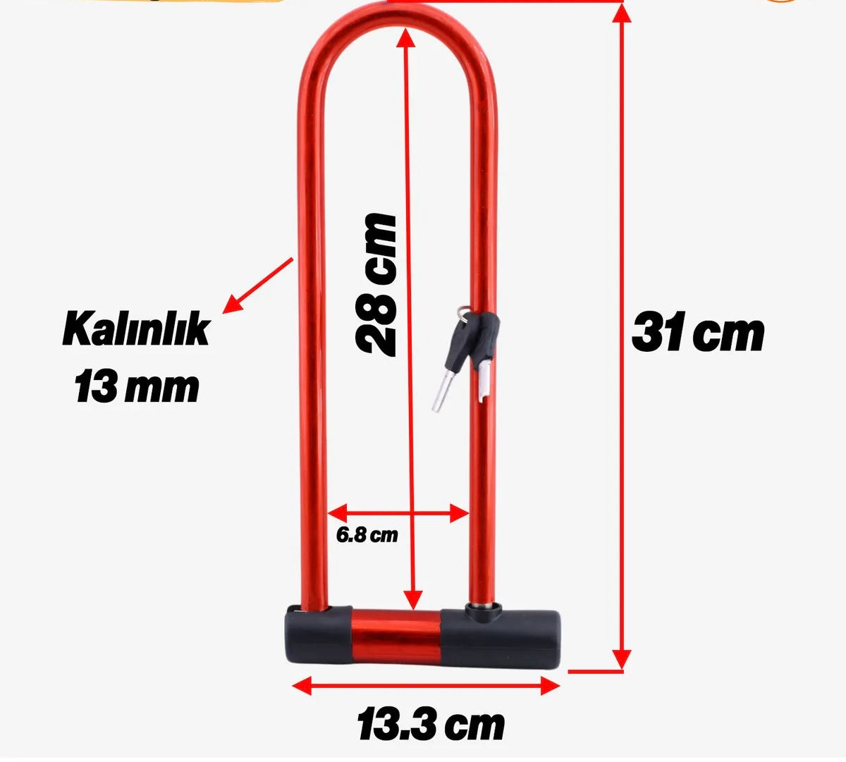 U-Shaped Anti-Theft Motorcycle & Bicycle Lock – Reinforced Security with Key