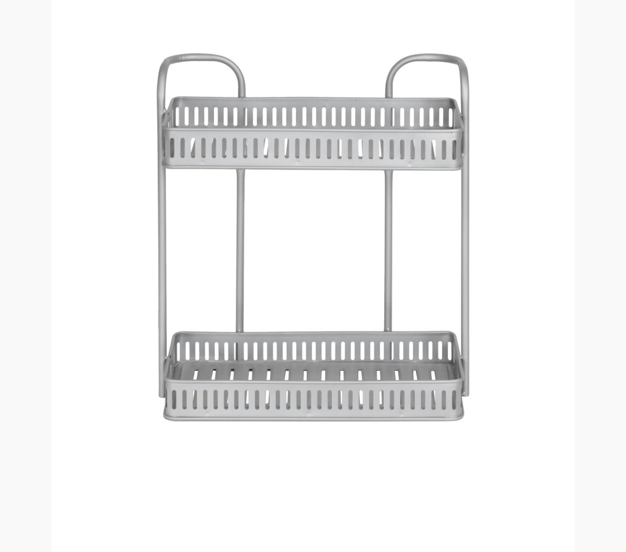 2 Tiers Shower Basket Shelf Wall Mounted Detachable Bathroom Rack Kitchen Spice Basket