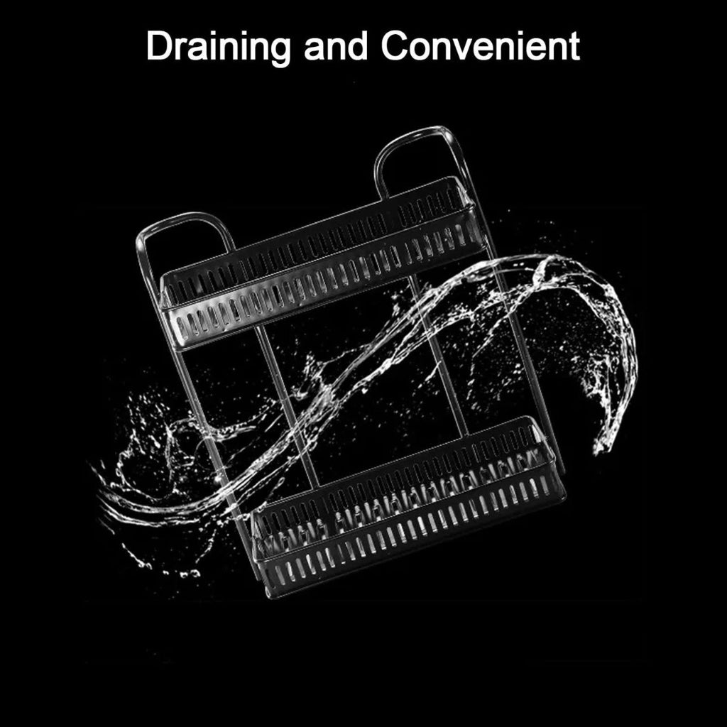 2 Tiers Shower Basket Shelf Wall Mounted Detachable Bathroom Rack Kitchen Spice Basket