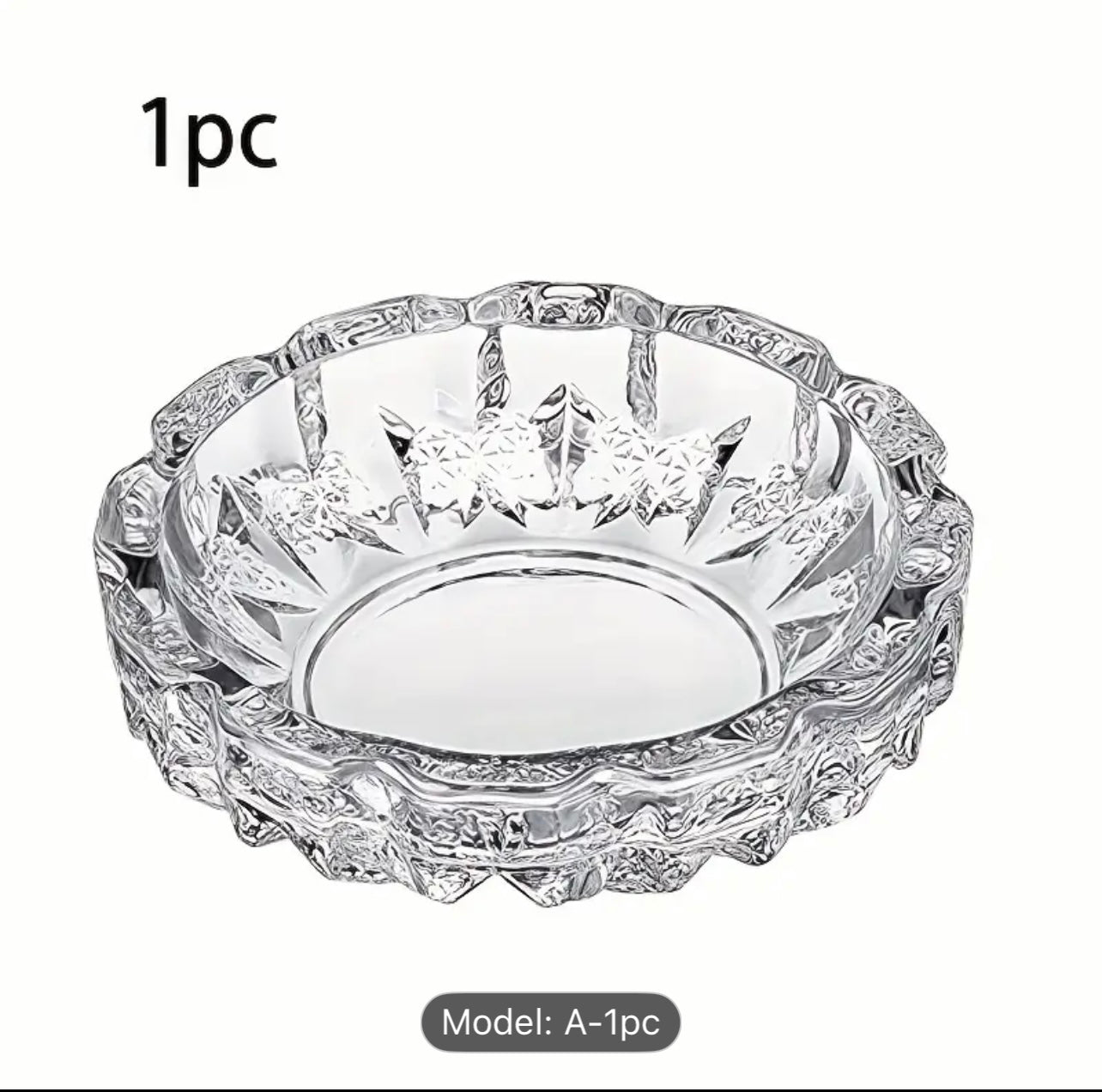 منفضة سجائر زجاجية كريستالية أنيقة - مقاومة للرياح ومتينة