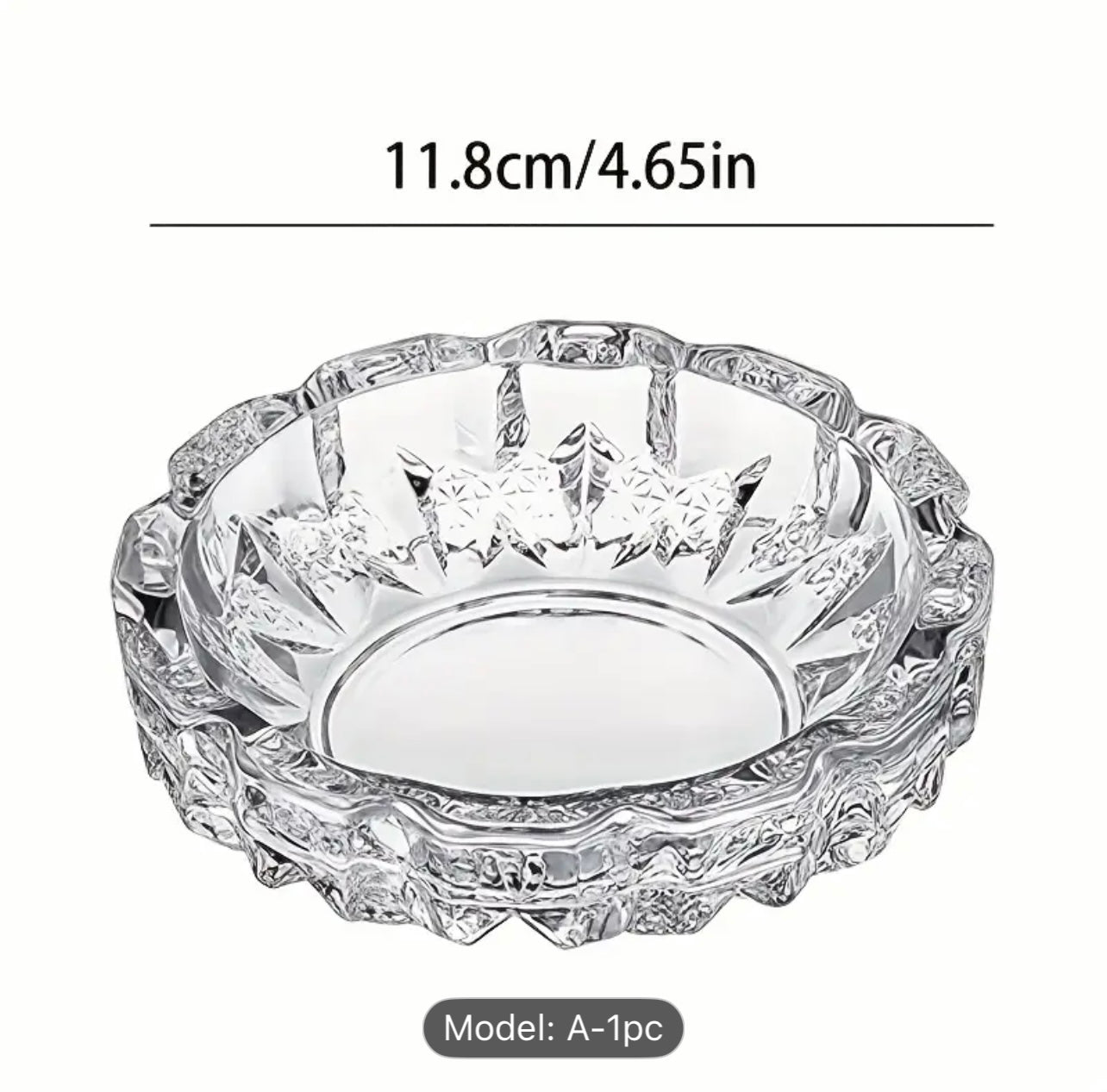 منفضة سجائر زجاجية كريستالية أنيقة - مقاومة للرياح ومتينة