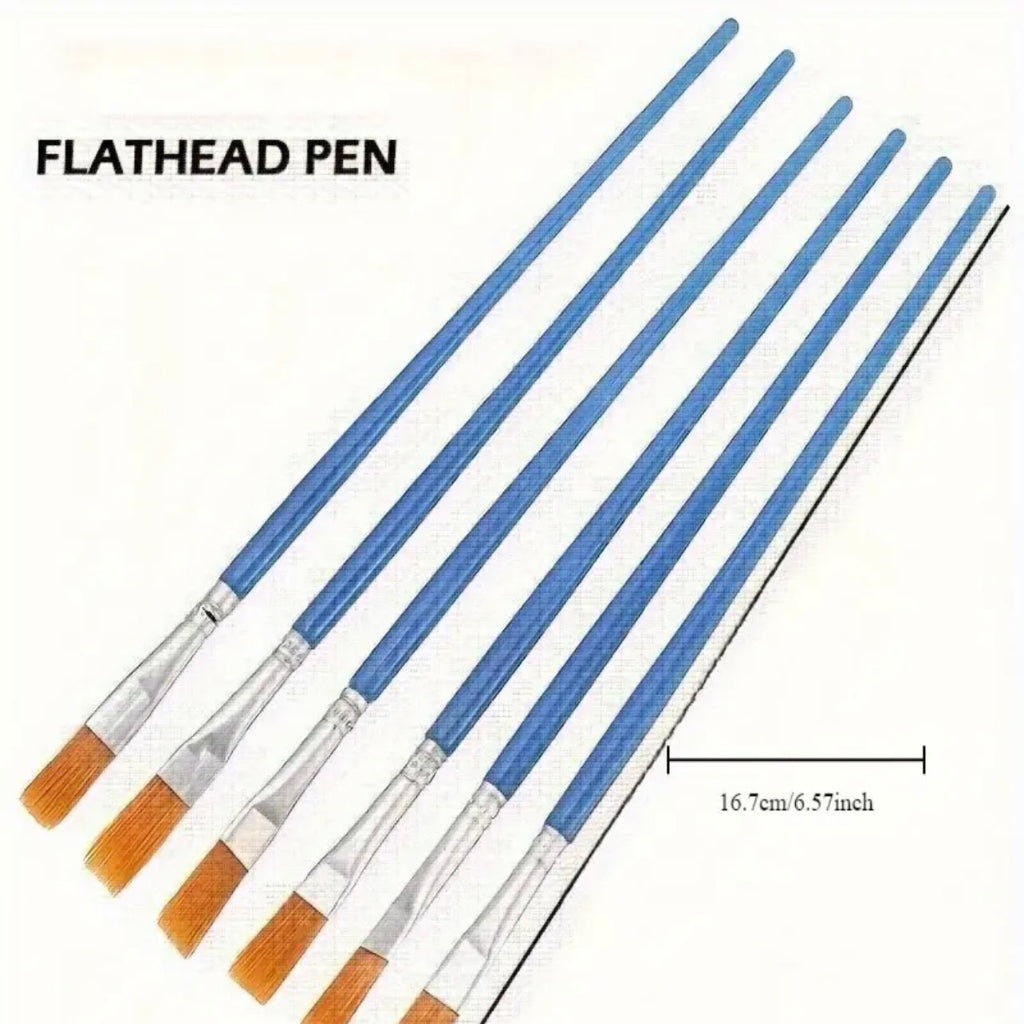 6pcs Artist Paint Brush Set – Versatile Brushes for Acrylic, Oil, Watercolor