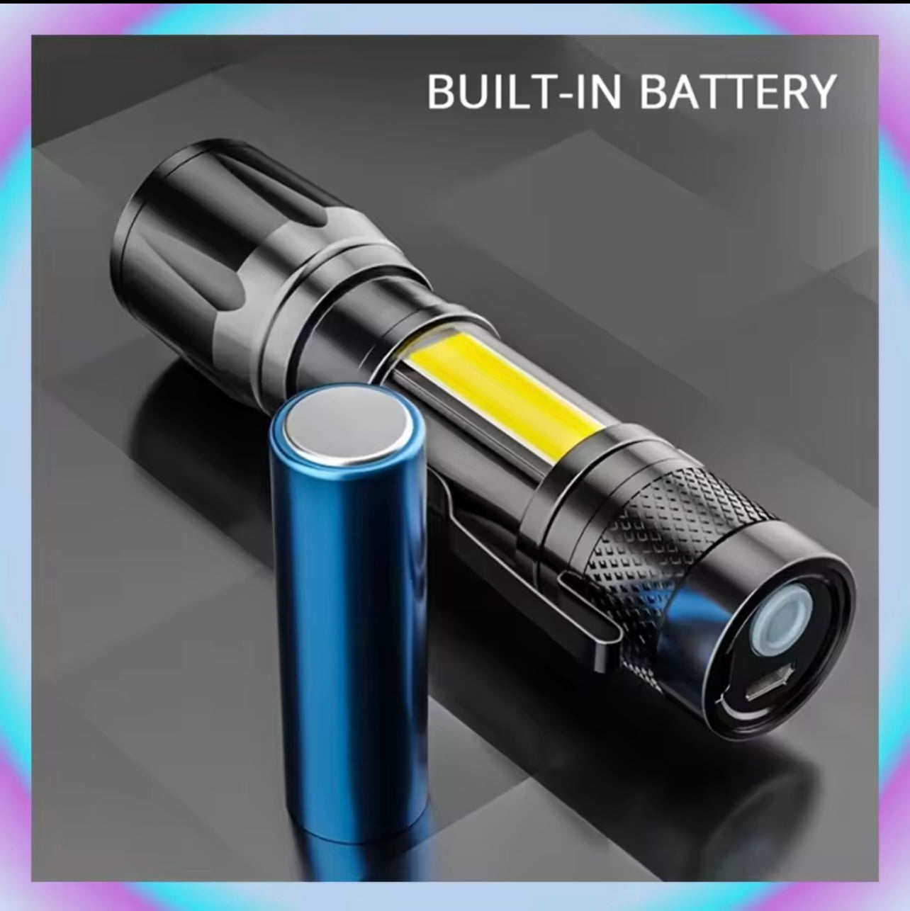 Mini Rechargeable LED Flashlight – COB + XPE, Portable & Zoomable
