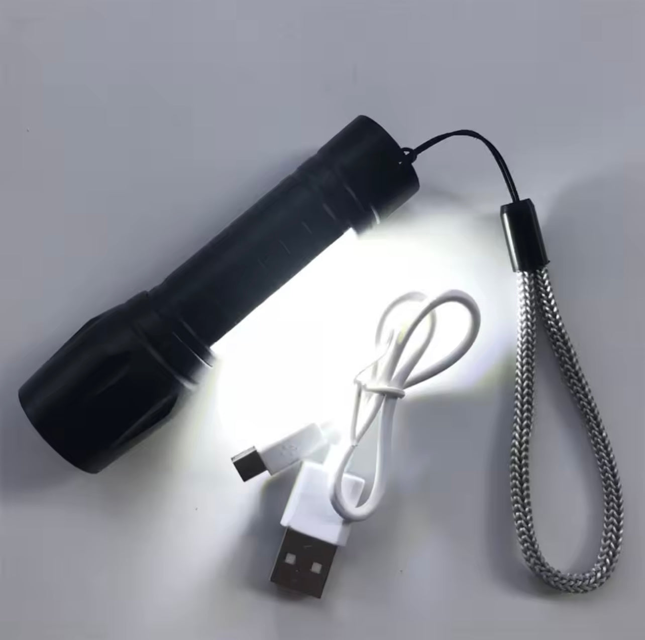 Mini Rechargeable LED Flashlight – COB + XPE, Portable & Zoomable