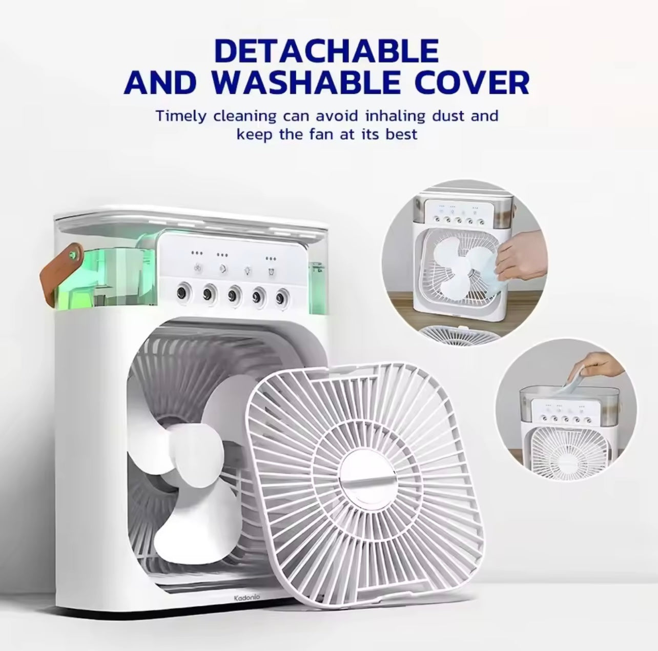 محمولة 3 في 1 مروحة AL ALN العائلية الباردة الهواء الباردة LED LED LED LIGH