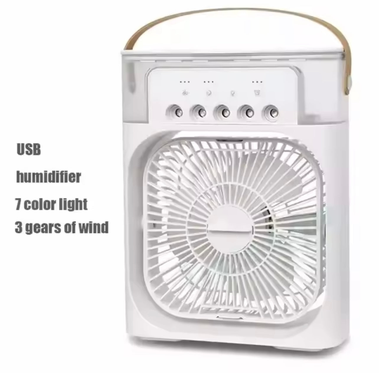 Portable 3-in-1 Air Cooler Fan – LED Night Light, Humidifier & Adjustable Airflow for Home