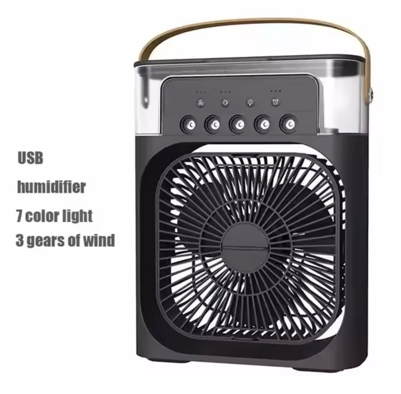 Portable 3-in-1 Air Cooler Fan – LED Night Light, Humidifier & Adjustable Airflow for Home