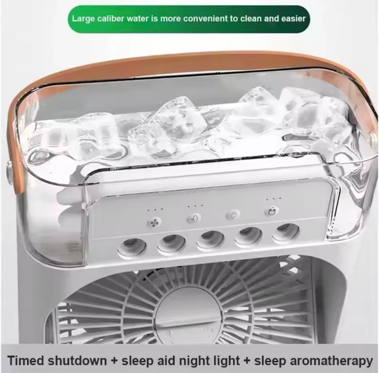 Portable 3-in-1 Air Cooler Fan – LED Night Light, Humidifier & Adjustable Airflow for Home