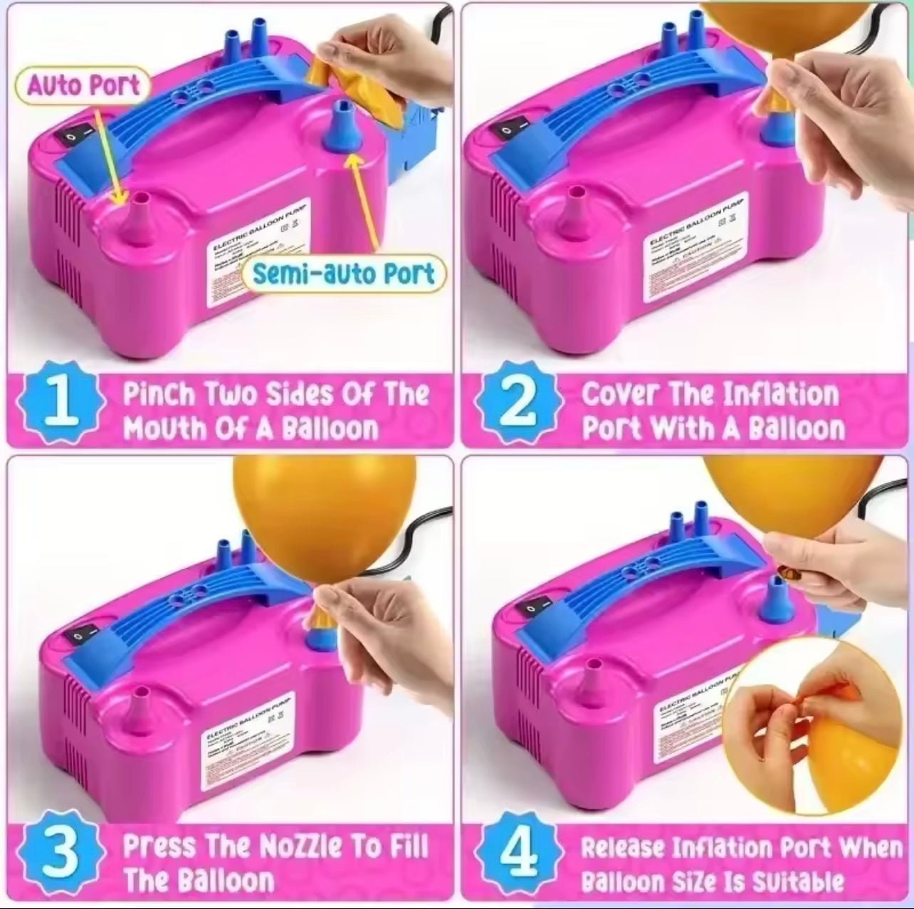 Electric Balloon Blowing Machine – Automatic Inflator Pump