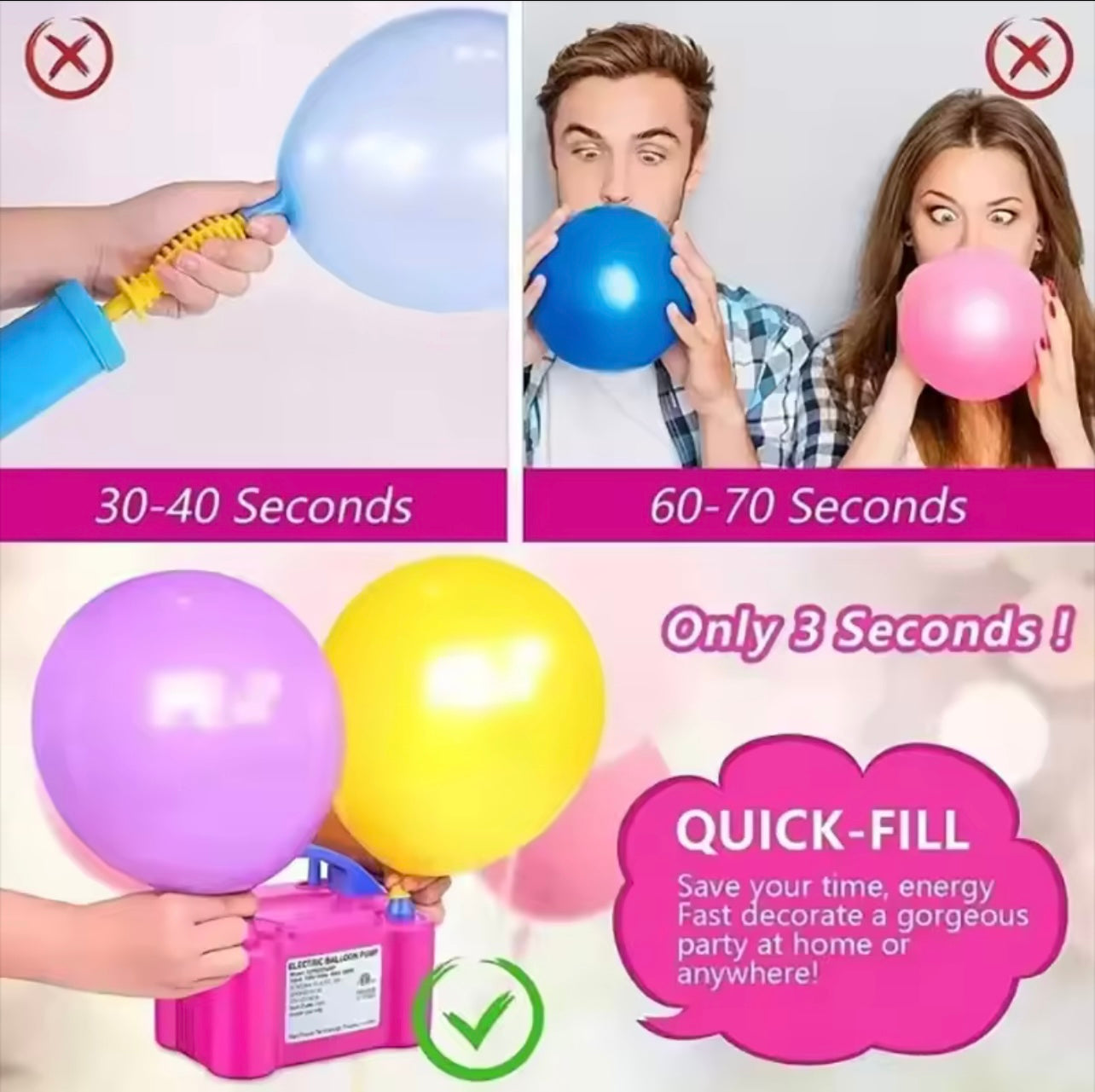 Electric Balloon Blowing Machine – Automatic Inflator Pump