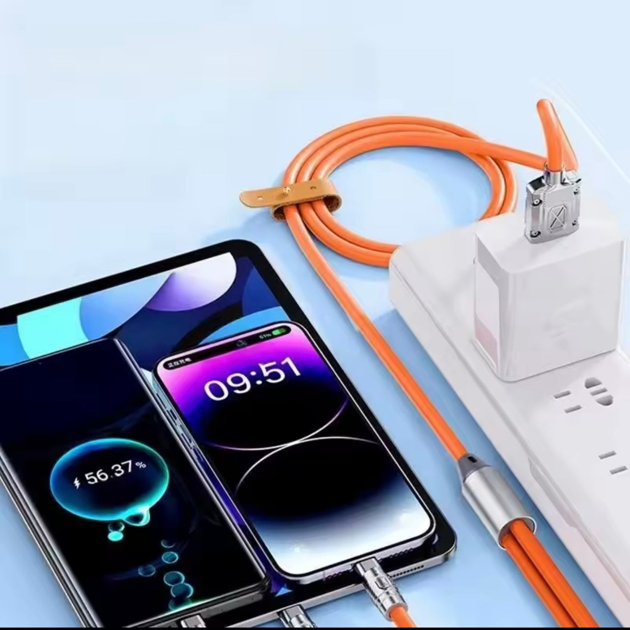 3-in-1 USB Charging Cable – Micro USB, Type-C & Lightning Connectors