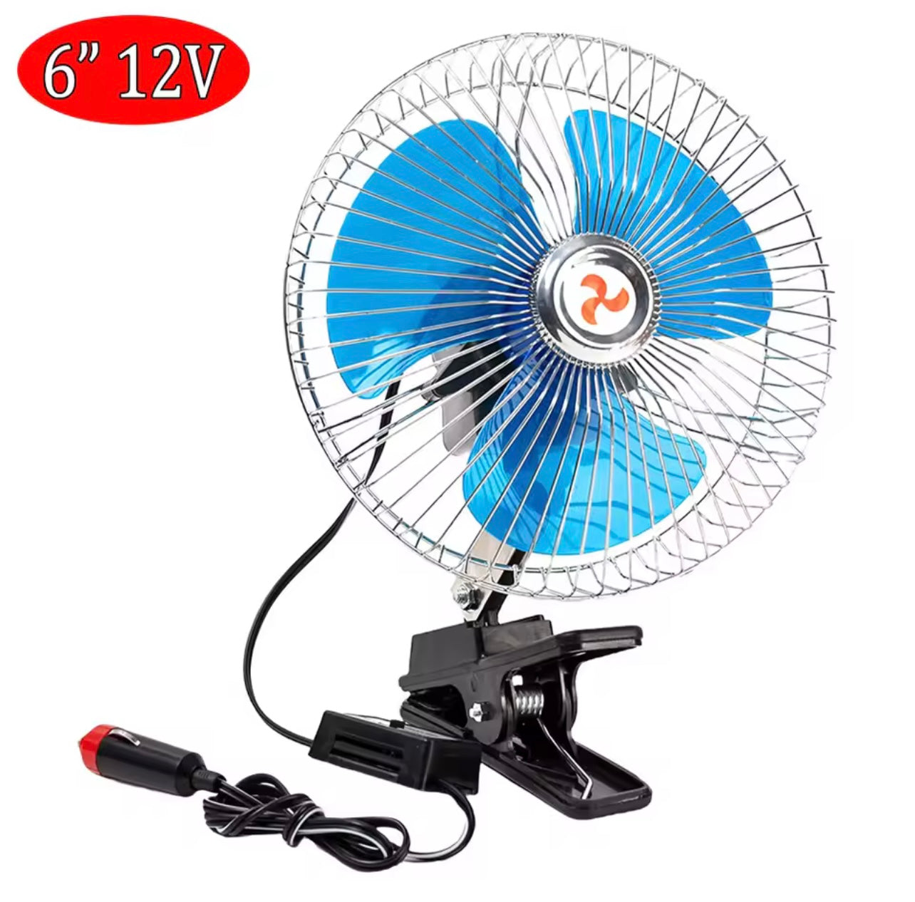 12V/24V Car Clip-On Mini Fan – High Airflow, Quiet, Adjustable & Detachable Vehicle Cooling Fan