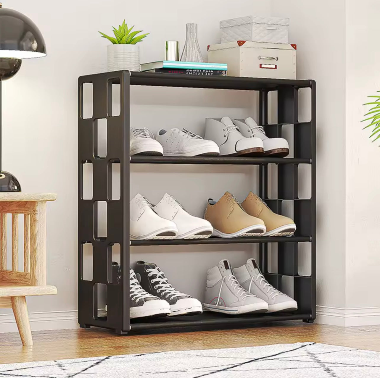 4-Layer Shoe Rack โ Space-Saving Entryway & Bedroom Storage Shelf