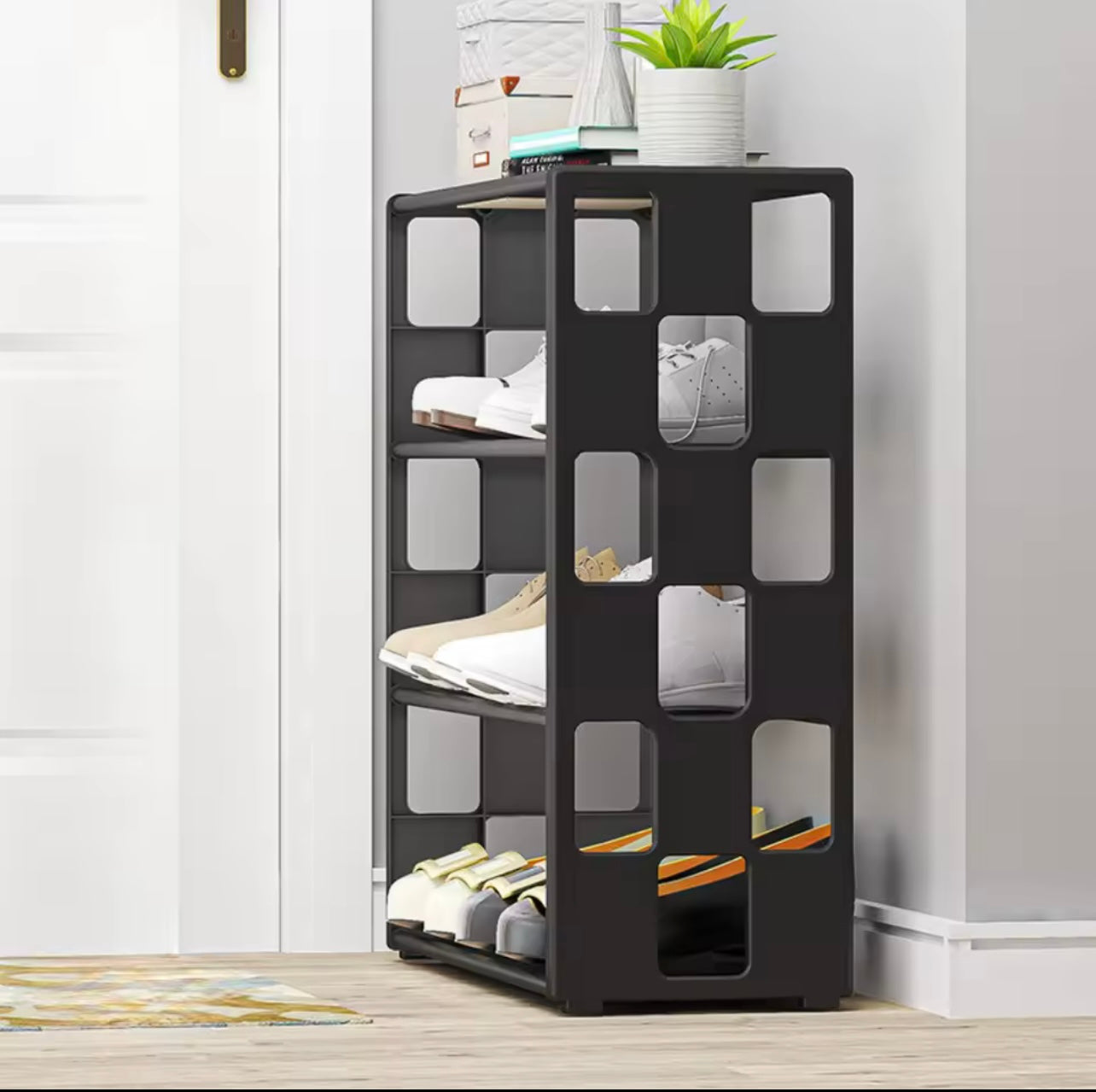 4-Layer Shoe Rack – Space-Saving Entryway & Bedroom Storage Shelf