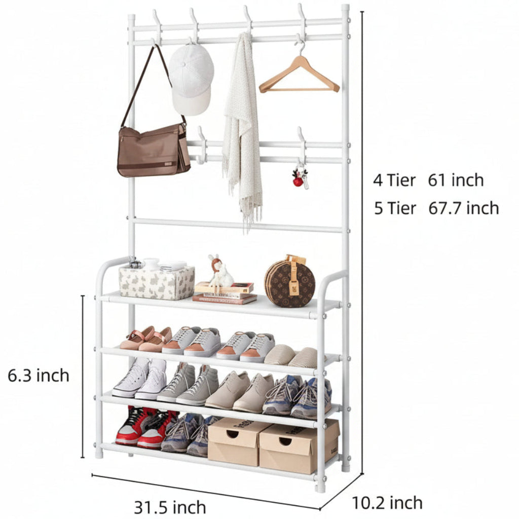Hanger multi-layer Multi-Functional dustproof Floor-standing Clothes Hat Hangers pace Saving With side cloth and Hooks