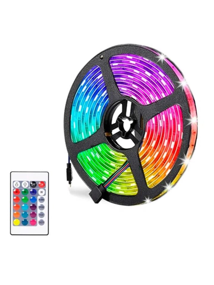 5M USB RGB LED Strip Light – Color Changing Flexible Lights with 24-Key Remote for Gaming, Home & Party