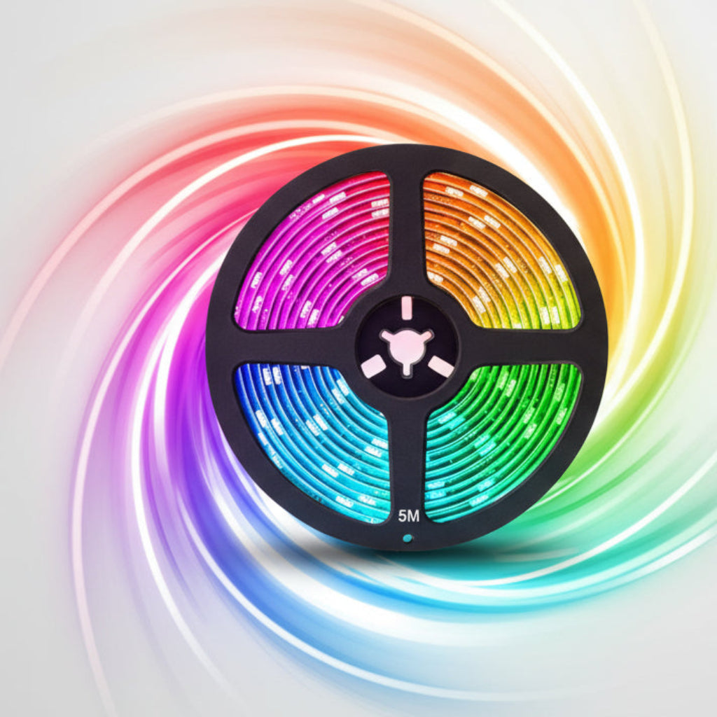 5M USB RGB LED Strip Light – Color Changing Flexible Lights with 24-Key Remote for Gaming, Home & Party