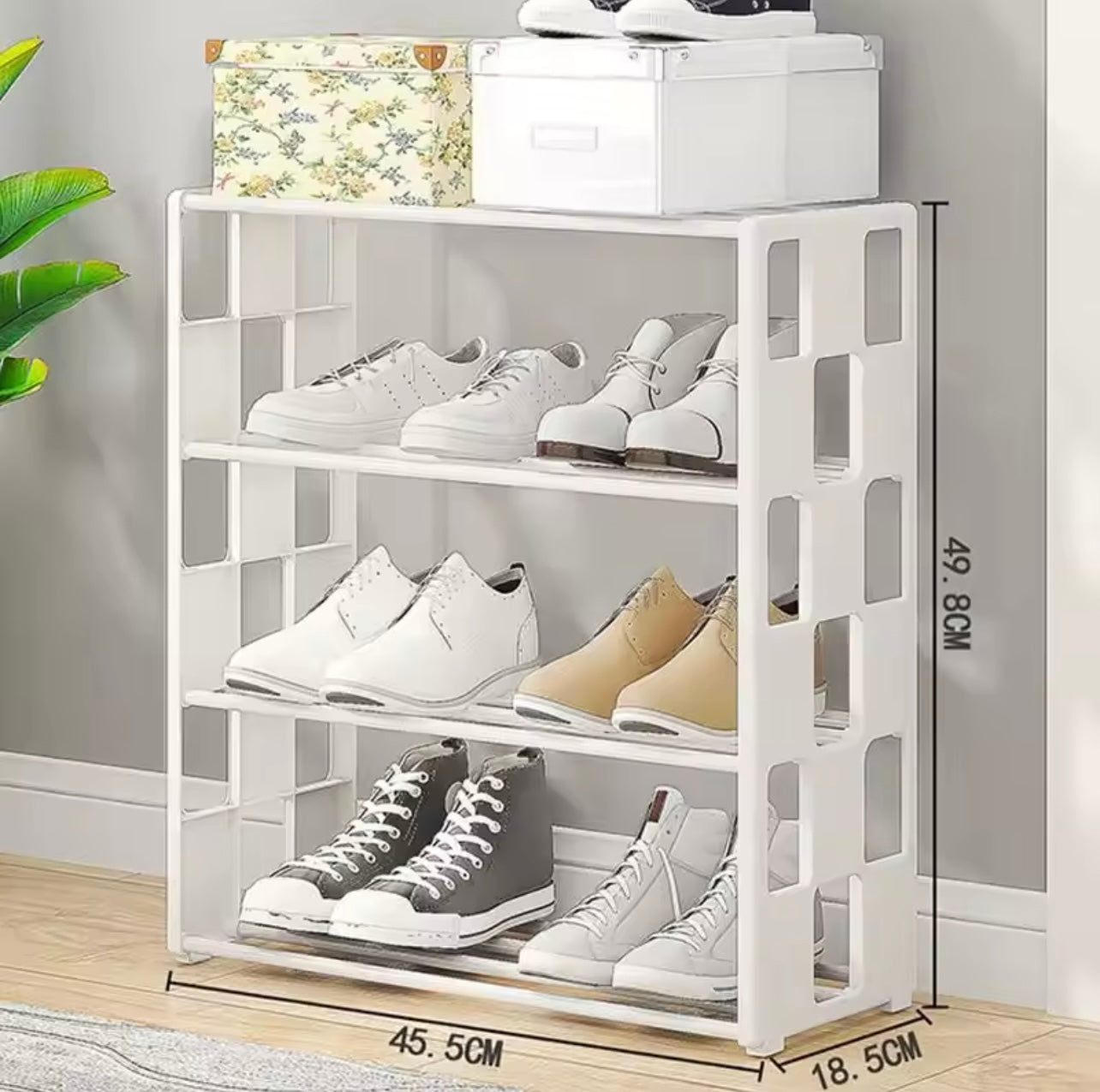4-Layer Shoe Rack – Space-Saving Entryway & Bedroom Storage Shelf