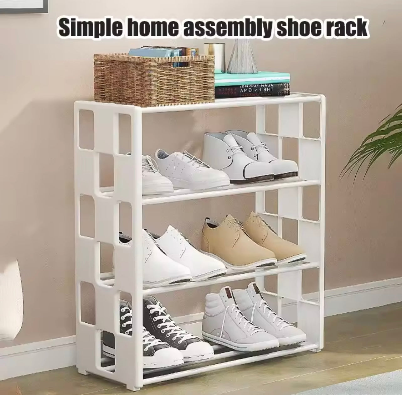 4-Layer Shoe Rack – Space-Saving Entryway & Bedroom Storage Shelf