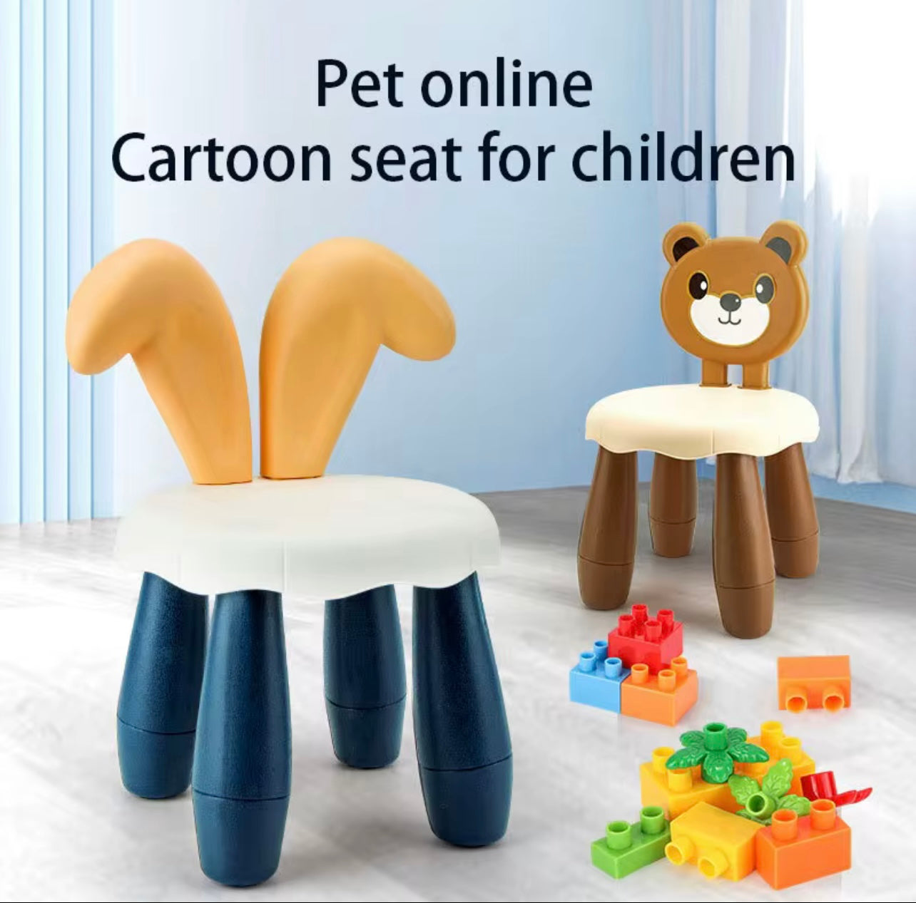 Bear Building Block Chair with Drawing Board And Pen..