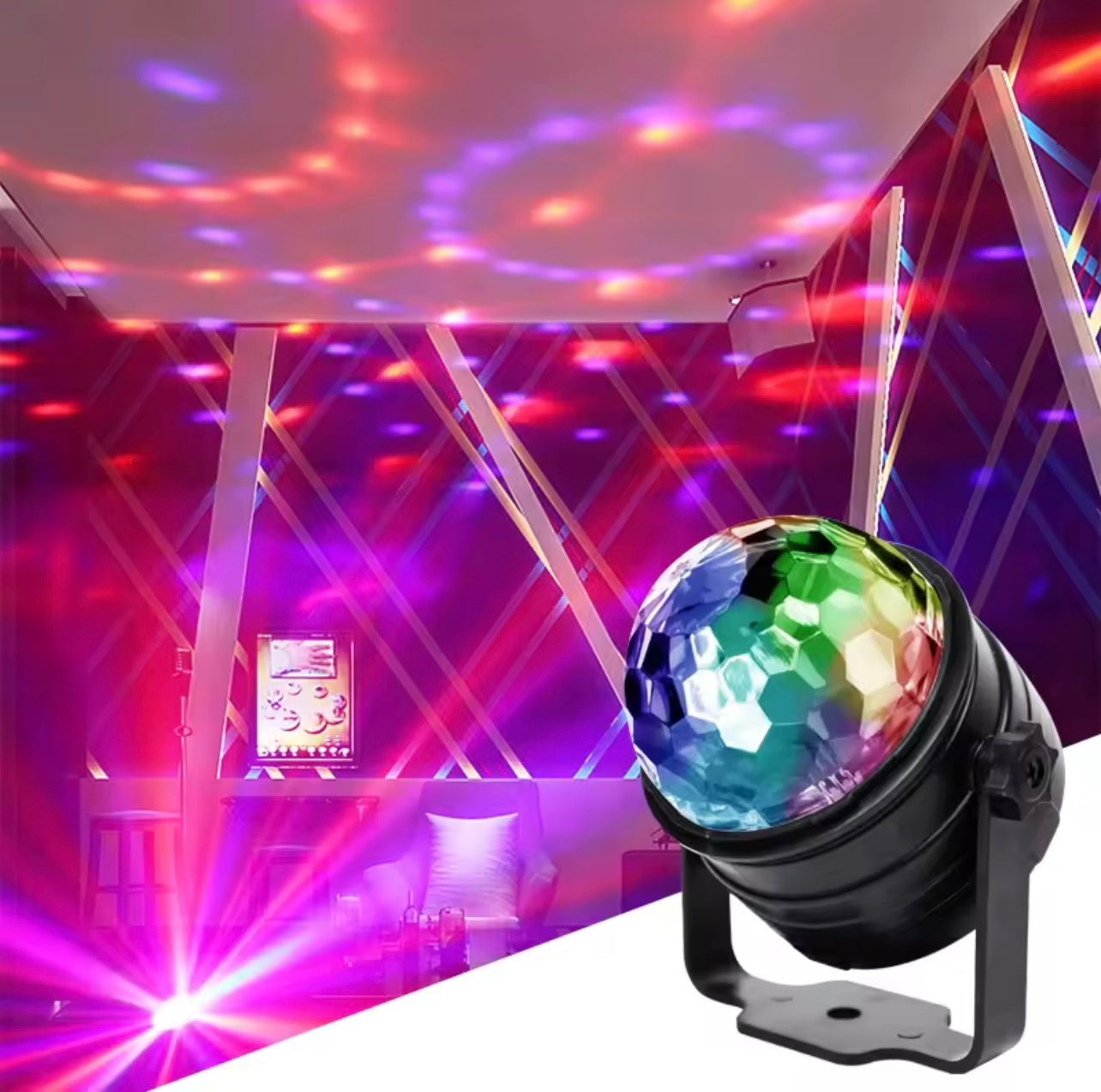 Music Sync LED Stage Disco Light Cantrot Christmas Atmosphere Rotating Ball Lamp for Party Home KTV DJ Bar Xmas
