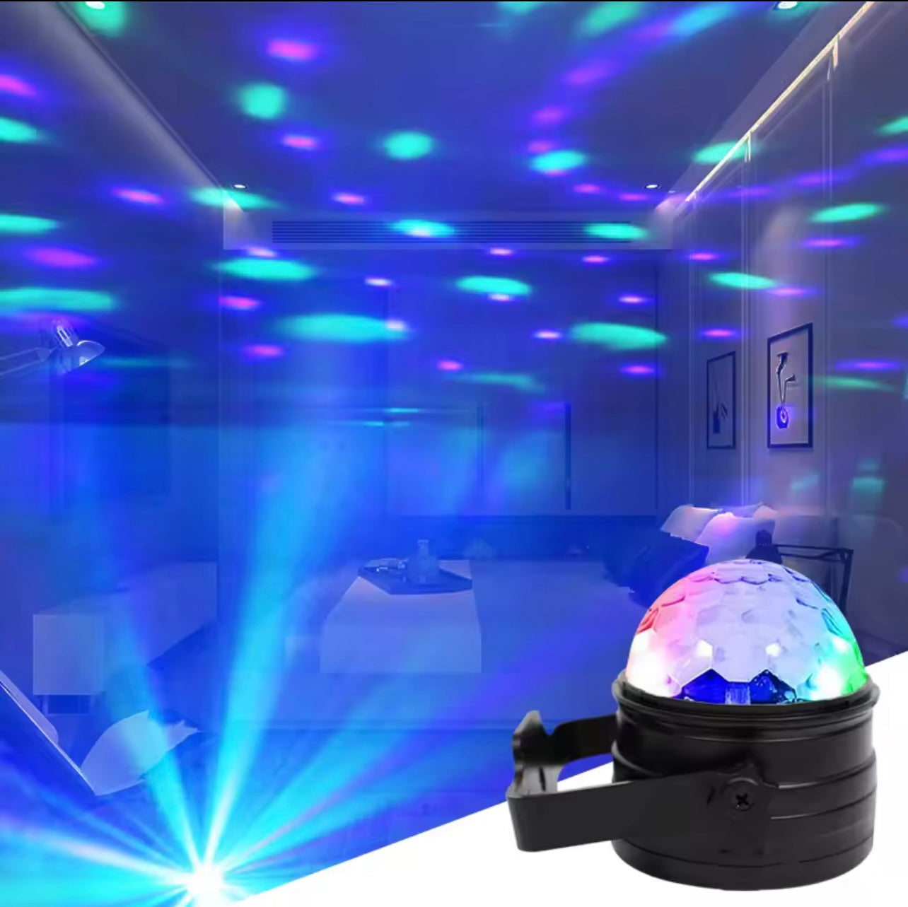Music Sync LED Stage Disco Light Cantrot Christmas Atmosphere Rotating Ball Lamp for Party Home KTV DJ Bar Xmas