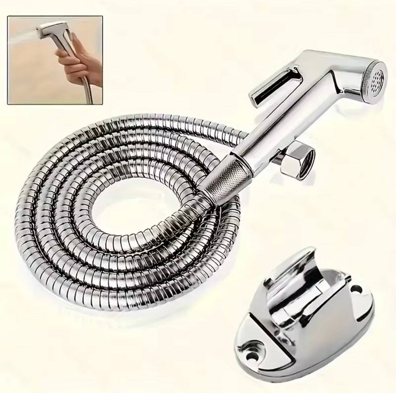 Handheld Toilet Spray Gun Set – Shattaf With Stainless Steel Hose