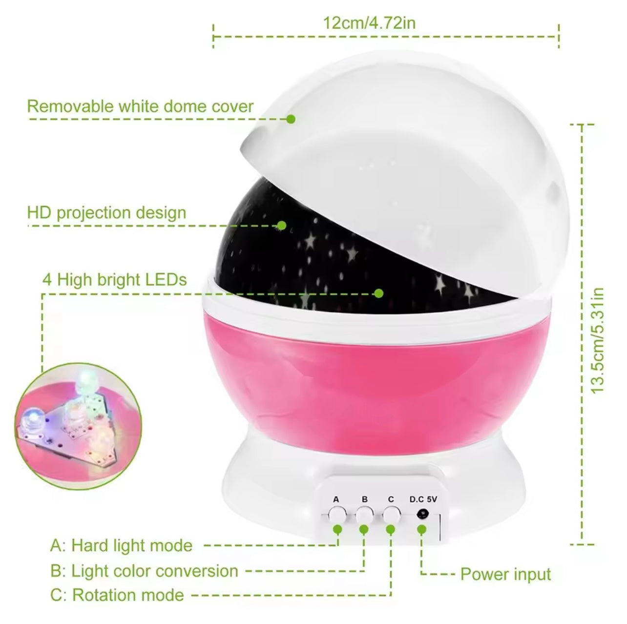 Starry Projector Night Light – Rotating Moon & Galaxy Lamp for Home, Bedroom, Nursery & Kids’ Gift