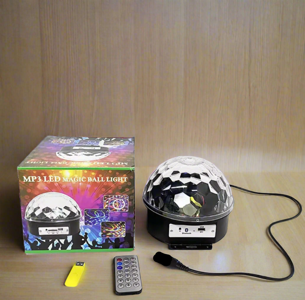 Disco Lights Disco Ball Lights Sound Activated 6 Color LED Music Crystal Magic Ball Part Lights with Remote for Room Party