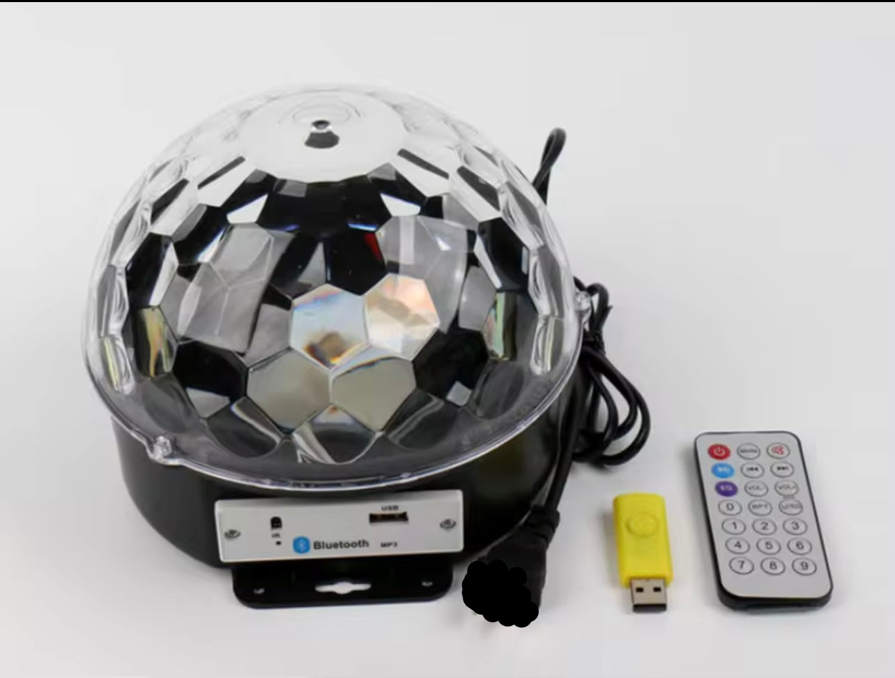 Disco Lights Disco Ball Lights Sound Activated 6 Color LED Music Crystal Magic Ball Part Lights with Remote for Room Party