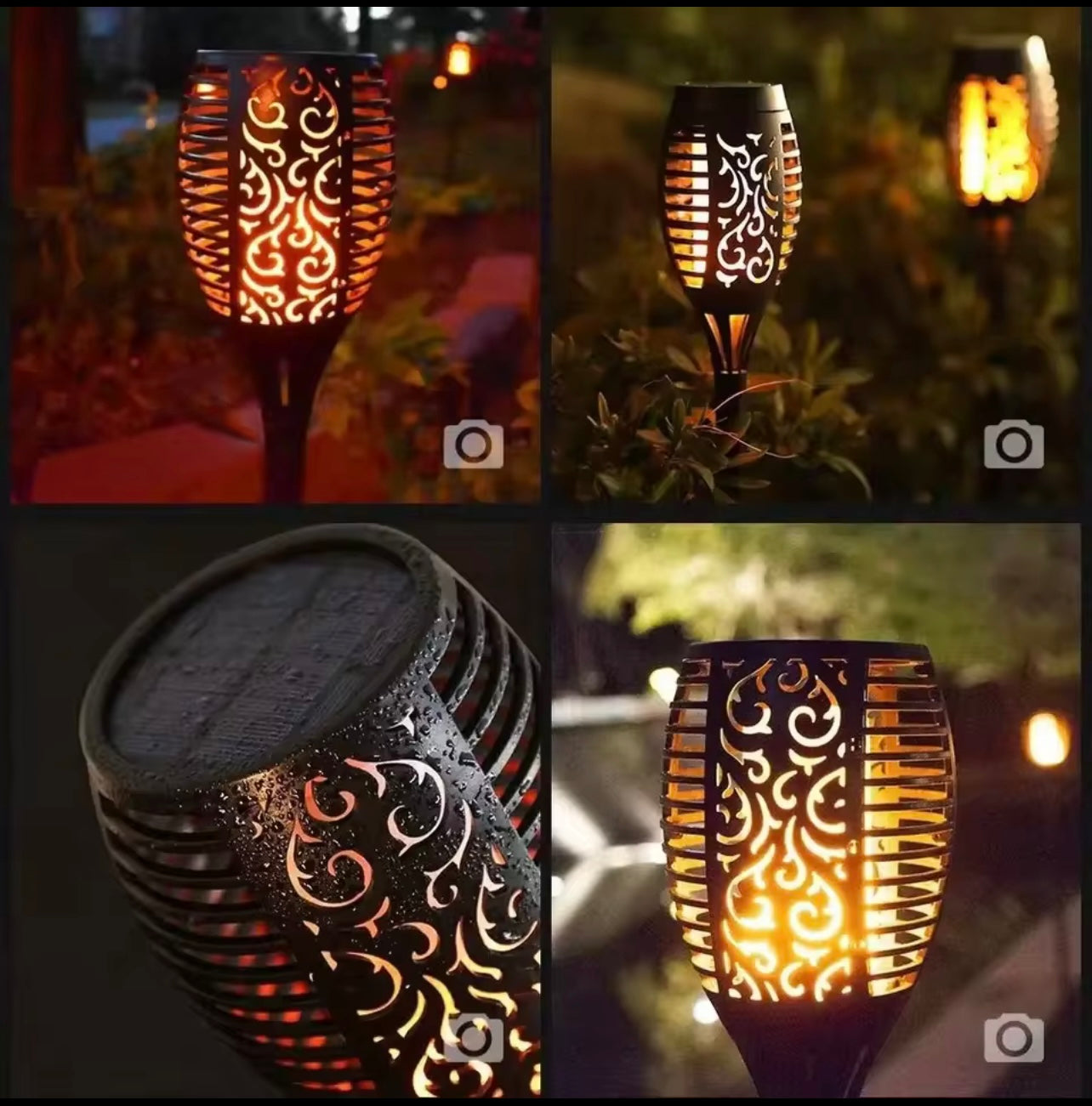 Solar Flame Yard Lawn Decoration Light Pathwav Ground Landscape Outdoor Waterproof LED Torch Solar Garden Light