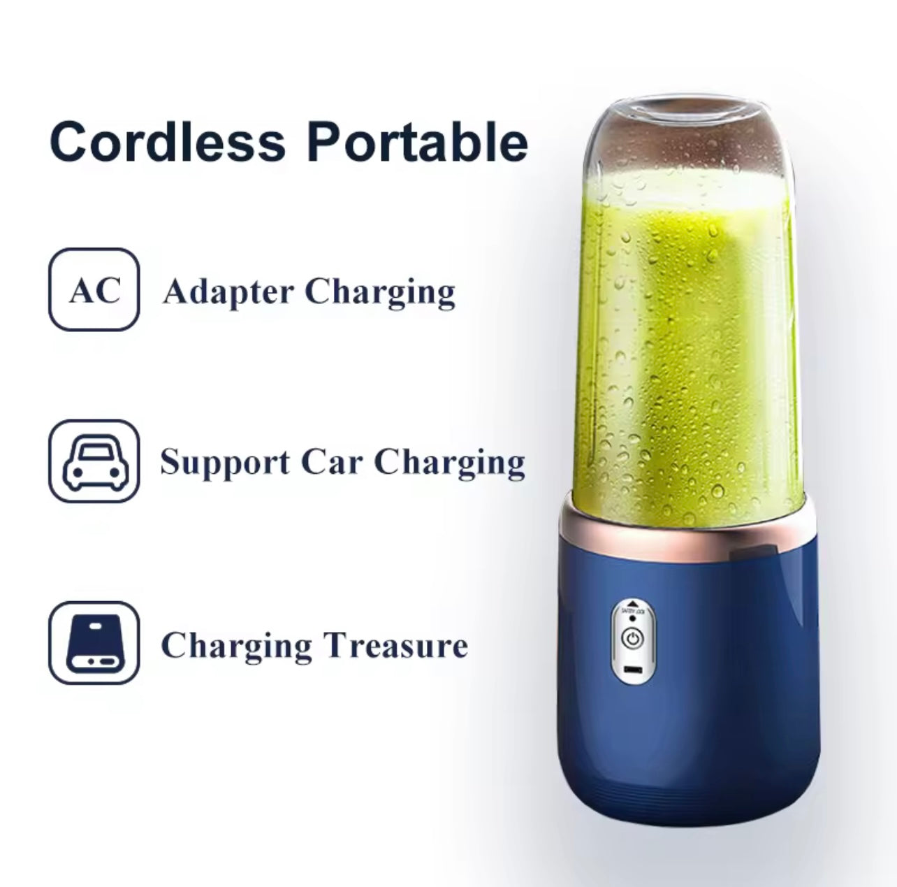 Portable Electric Juicer Cup – USB Rechargeable Mini Blender for Smoothies, Milkshakes & Juices