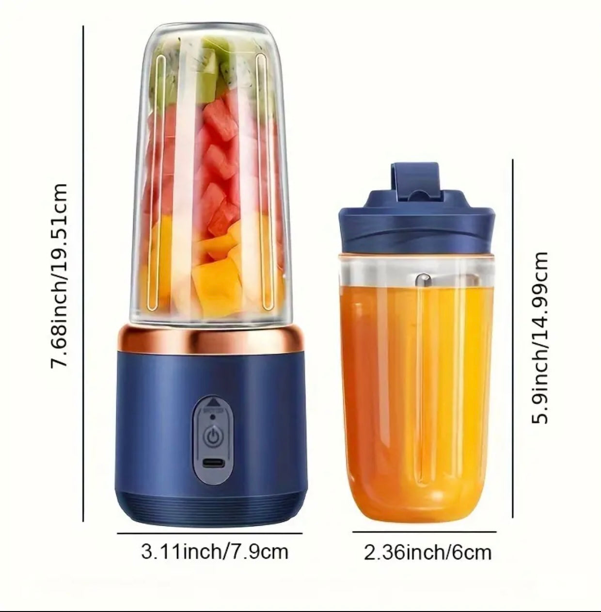 Portable Electric Juicer Cup – USB Rechargeable Mini Blender for Smoothies, Milkshakes & Juices