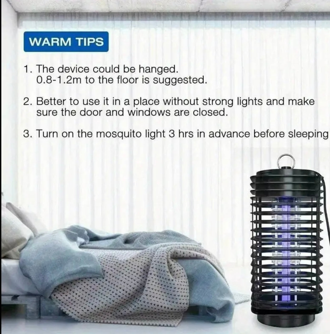 Electric Mosquito Killer Lamp – LED Insect Zapper for 800–900 sq.ft Coverage
