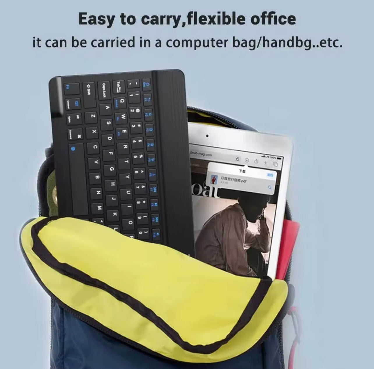 Ultra-Slim Wireless Keyboard & Mouse Set – Portable Bluetooth Combo for iPad, Tablet & Laptop