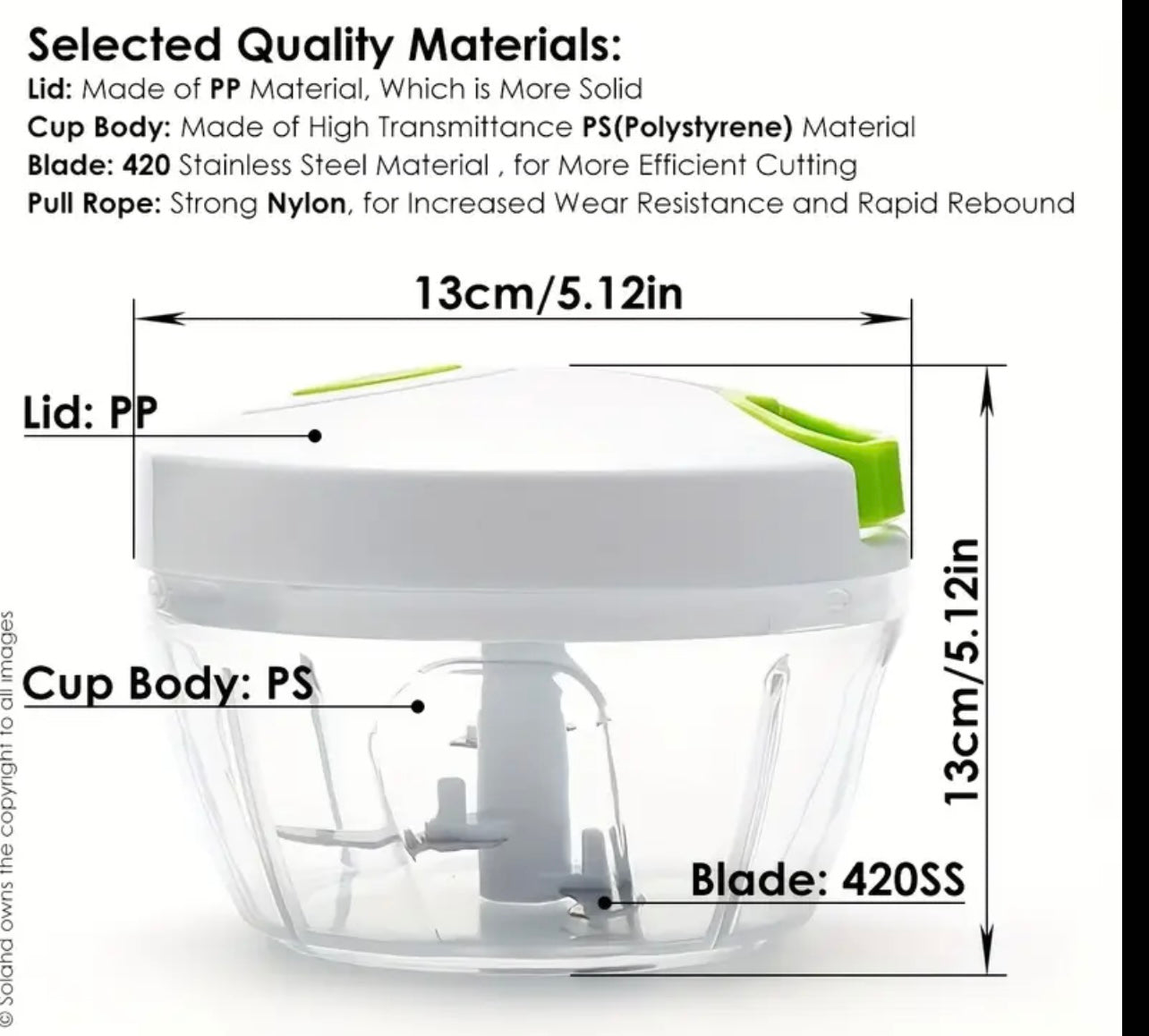 قطاعة طعام شديدة التحمل تُسحب يدويًا - أداة مطبخ متعددة الاستخدامات سريعة وسهلة
