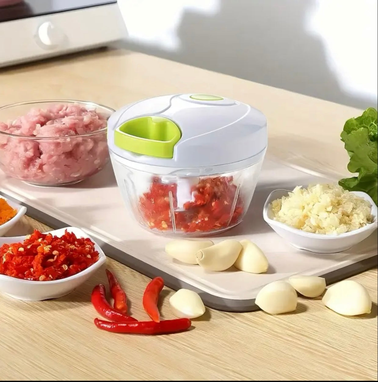 قطاعة طعام شديدة التحمل تُسحب يدويًا - أداة مطبخ متعددة الاستخدامات سريعة وسهلة