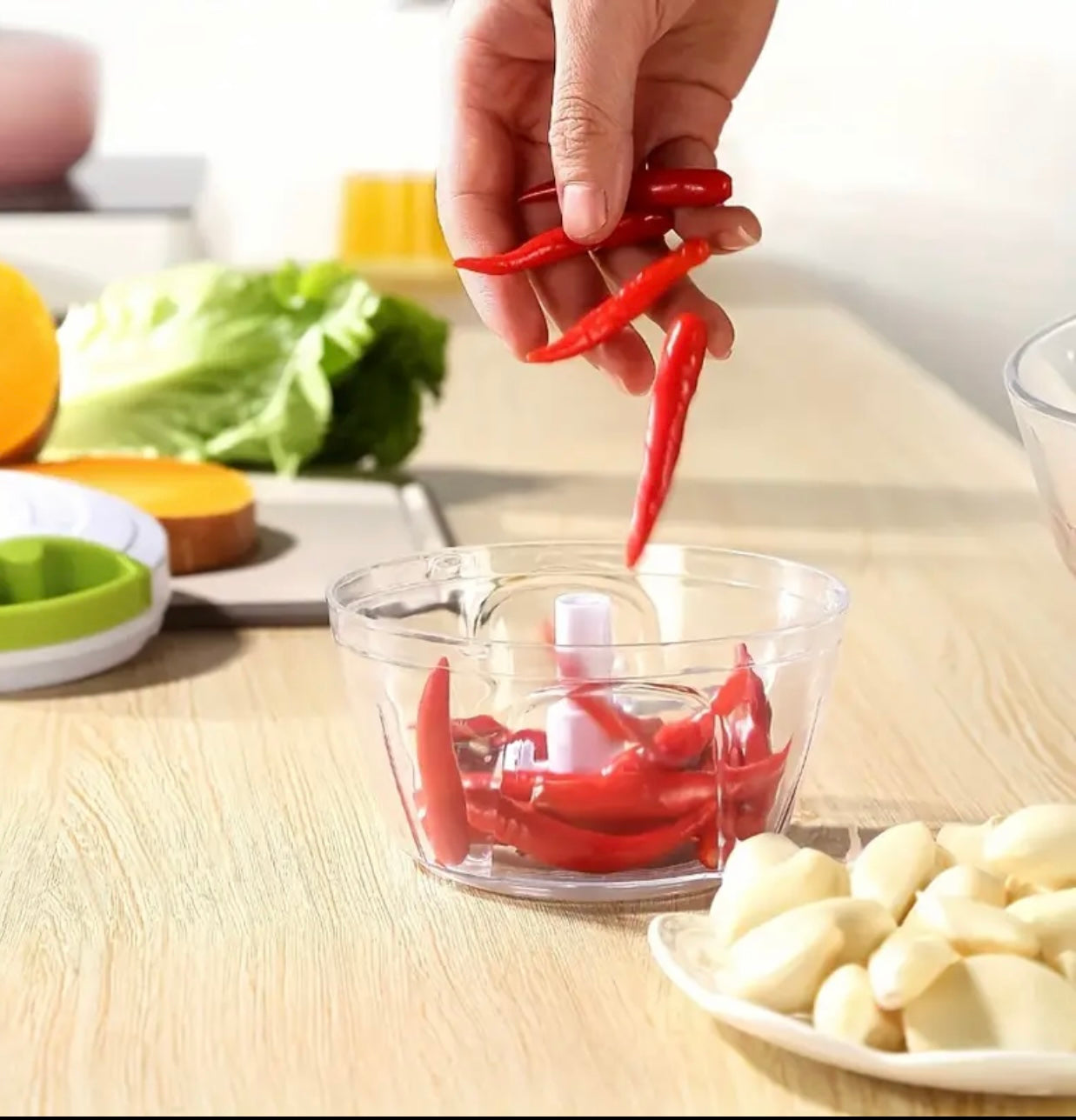 قطاعة طعام شديدة التحمل تُسحب يدويًا - أداة مطبخ متعددة الاستخدامات سريعة وسهلة