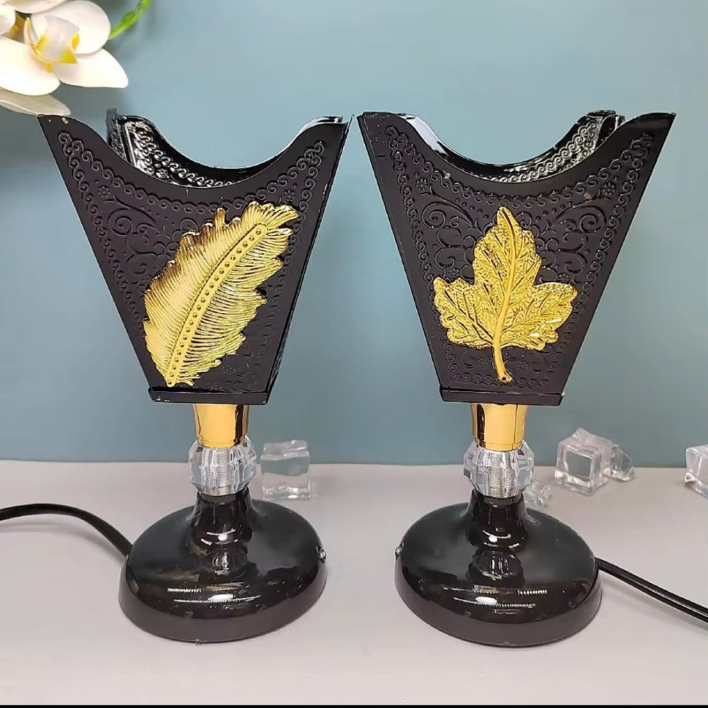 Flowers and Leaves Embossed Four Corners Bukhoor burner Arab Middle East Decoration Electric Incense burner