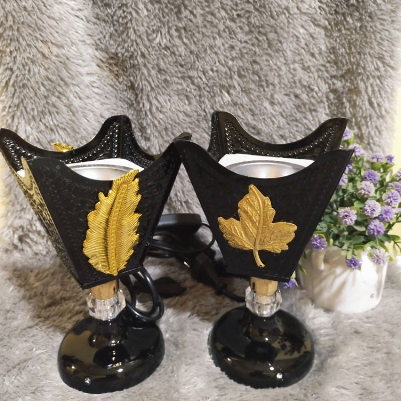 Flowers and Leaves Embossed Four Corners Bukhoor burner Arab Middle East Decoration Electric Incense burner