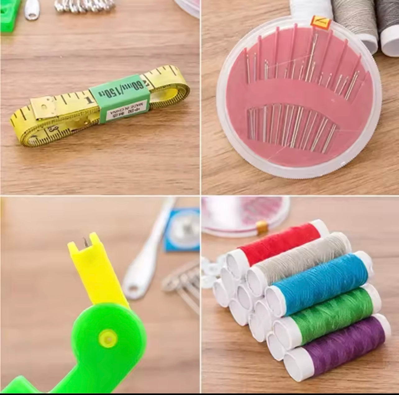 مجموعة إبرة وخيط محمولة – مجموعة خياطة متعددة الوظائف بخيوط ملونة