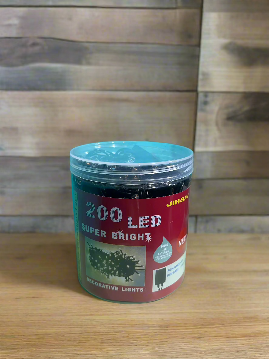 200LED 10-Meter String Warm Lights – Energy-Efficient with Safe 3-Pin Plug for Outdoor & Indoor Use